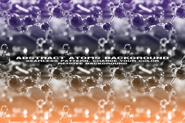Fondo texturizado abstracto con formato PSD de patrón de átomo y molécula editable