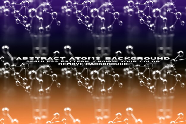 Fondo texturizado abstracto con formato PSD de patrón de átomo y molécula editable