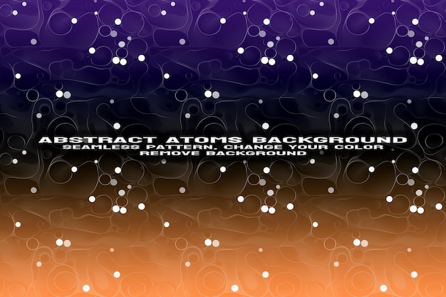Fondo texturizado abstracto con formato PSD de patrón de átomo y molécula editable