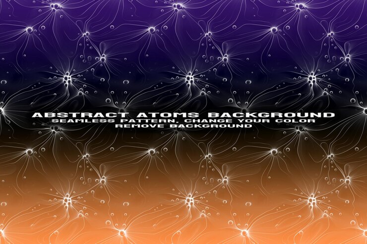 PSD fondo texturizado abstracto con formato psd de patrón de átomo y molécula editable
