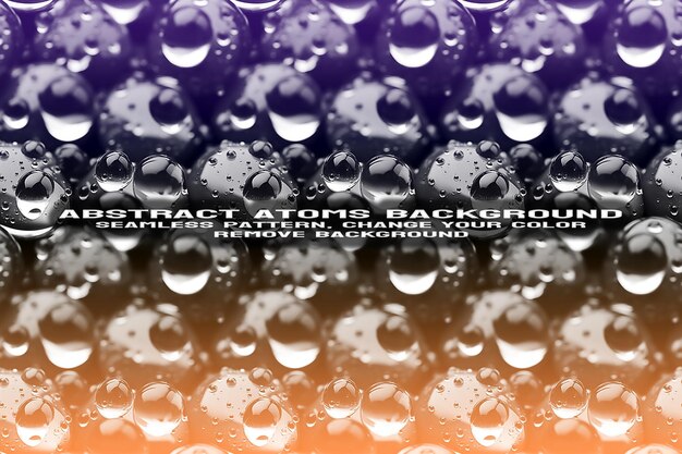 Fondo texturizado abstracto con formato PSD de patrón de átomo y molécula editable
