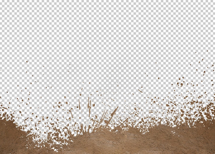 PSD fondo de transparencia aislado de salpicaduras de barro