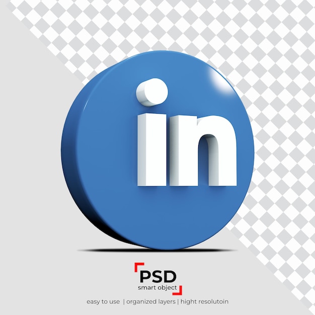 Fondo de transparencia de aplicación de vista izquierda de LinkedIn y objetos flotantes