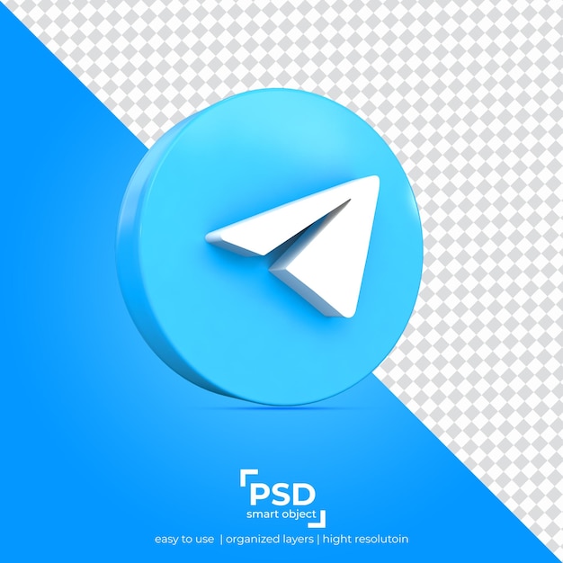 Fondo de transparencia de aplicación de vista izquierda de Telegram y objetos flotantes