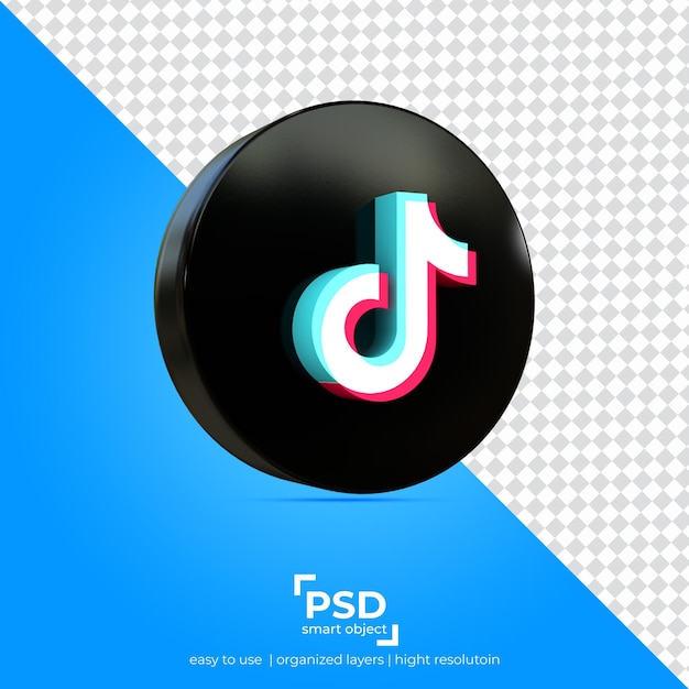 Fondo de transparencia de aplicación de vista izquierda TikTok y objetos flotantes