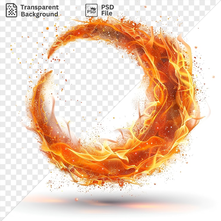 PSD fondo transparente abstracto brasa chispas símbolo vectorial fuego danza en el aire
