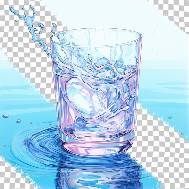 PSD fondo transparente de agua potable fría
