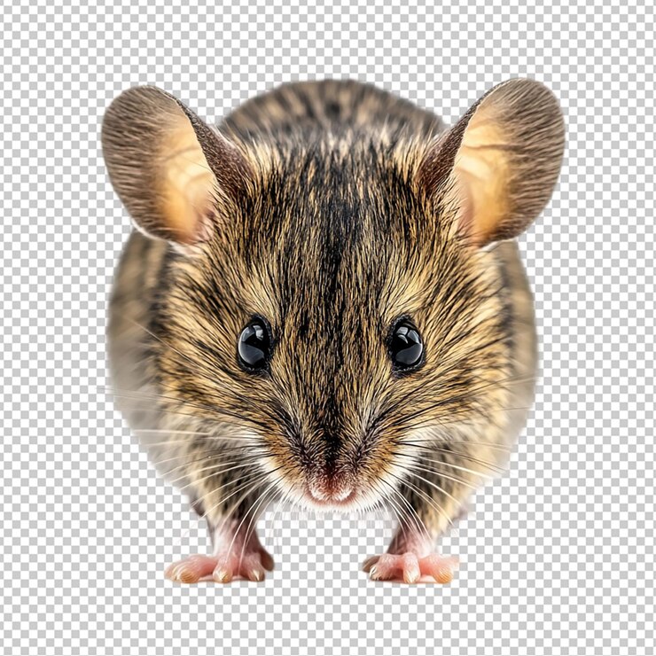 PSD fondo transparente aislado de animal de ratón gris