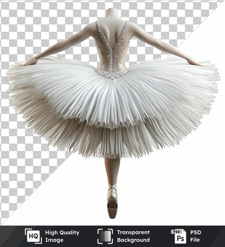 PSD fondo transparente con aislado fotográfico realista bailarina _ s tutu el estudio de danza