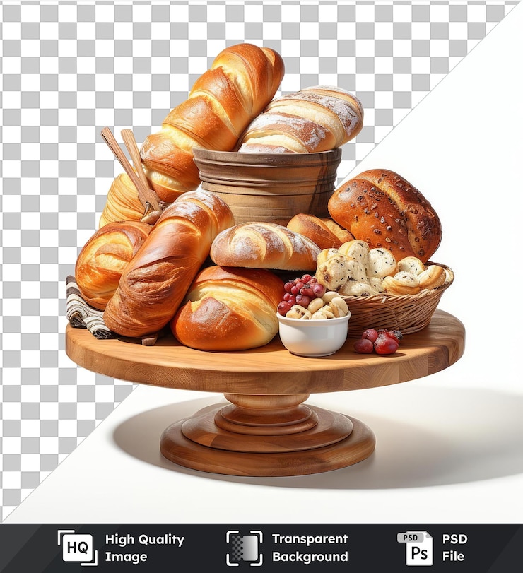 PSD fondo transparente con aislado fotográfico realista panadero _ s productos de panadería pan croissant croissant croisson croissant