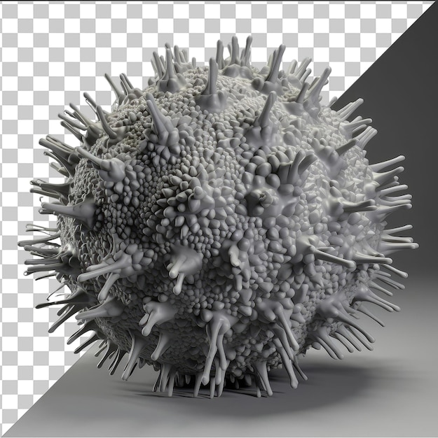 PSD fondo transparente con aislado fotográfico realista virólogo modelo de virus como la estructura de una flor