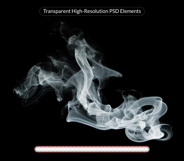 PSD fondo transparente aislado de humo blanco