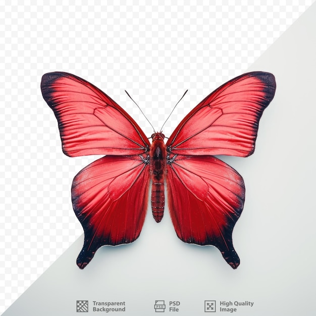 PSD fondo transparente aislado mariposa roja