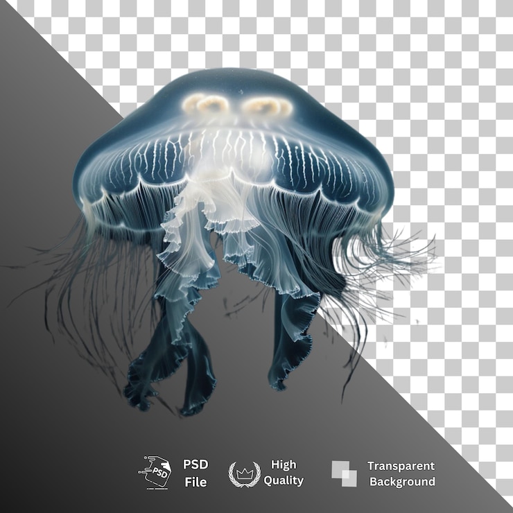 PSD fondo transparente aislado de medusas