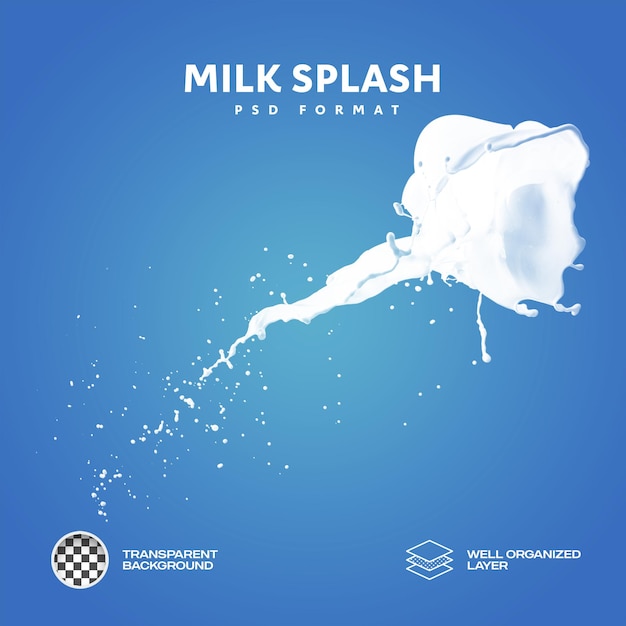 PSD el fondo transparente y aislado de milk splash png 07