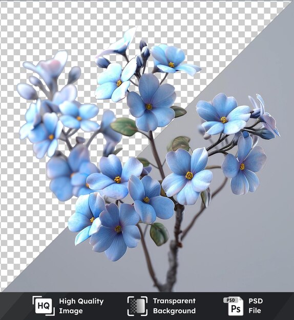 PSD fondo transparente con aislado olvidarme notas flor png clipart