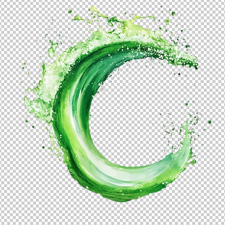 PSD fondo transparente aislado de wave clip art verde