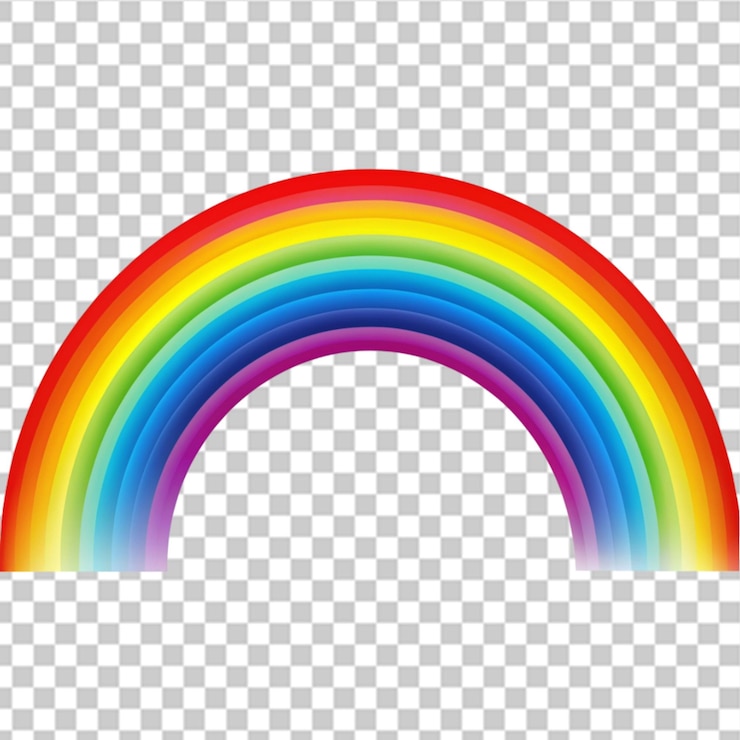PSD fondo transparente de arco iris brillante
