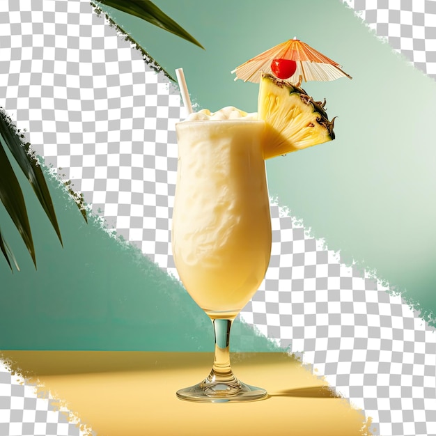 PSD fondo transparente con una bebida de pina colada exótica aislada