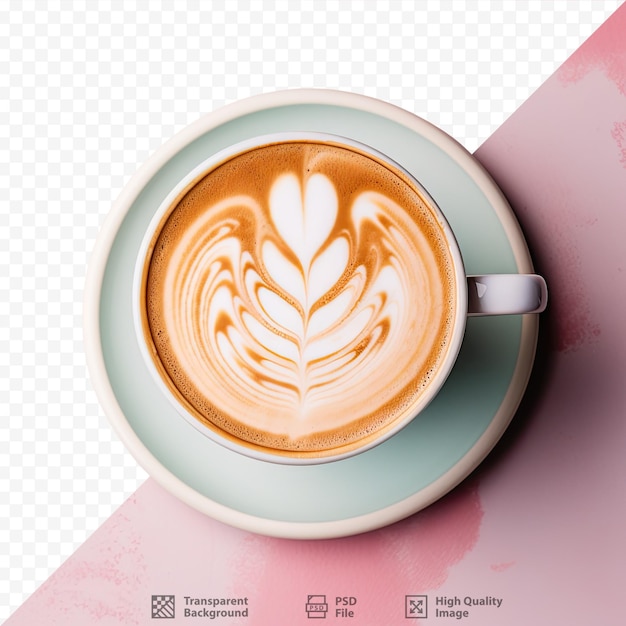 fondo transparente con capuchino aislado con arte latte