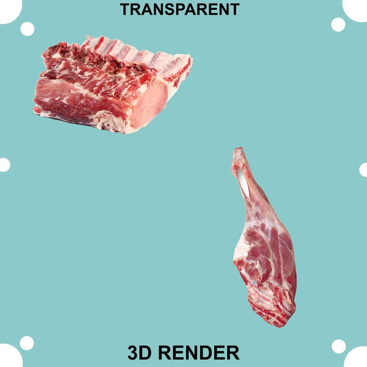 PSD el fondo transparente de la carne asada de res