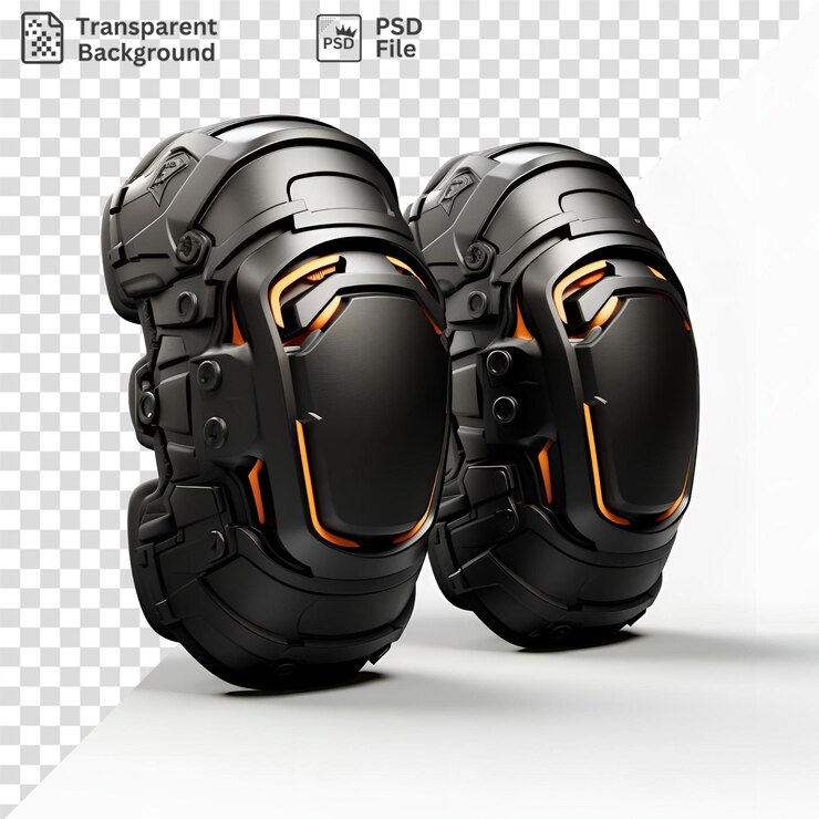 PSD fondo transparente con un casco negro y una sombra blanca