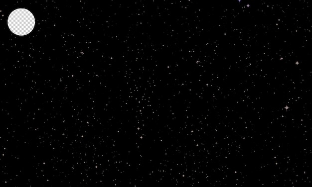 Fondo transparente del cielo estrellado de la noche.