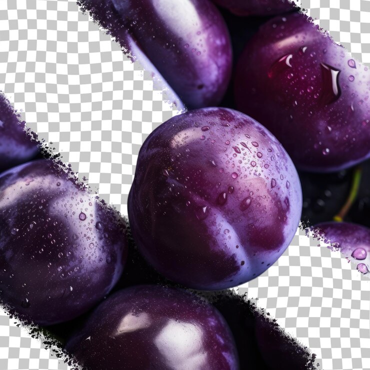 PSD fondo transparente de ciruelas de color oscuro