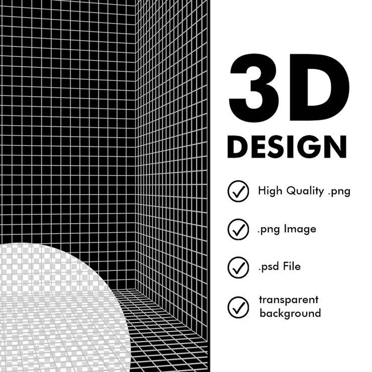 PSD fondo transparente de cuadrícula de estructura metálica blanca 3d