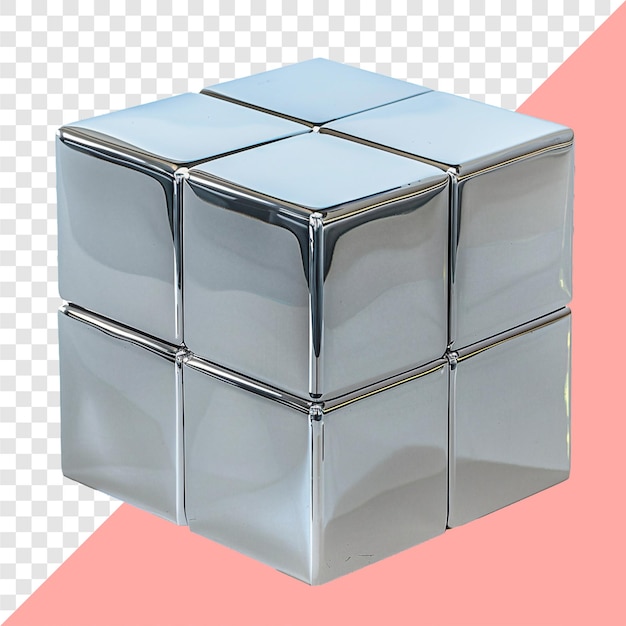 El fondo transparente del cubo de cromo genera una IA de imagen aislada