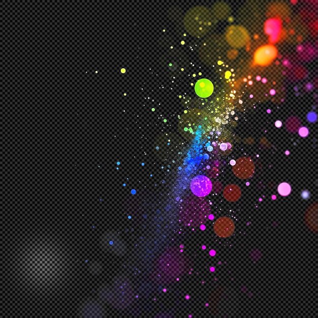 Fondo transparente con efecto de luz bokeh de lente colorida
