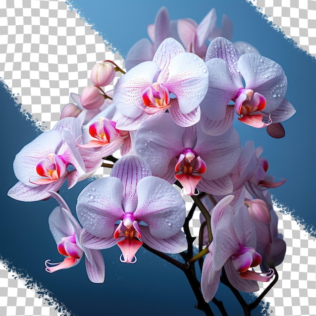 PSD fondo transparente de flor de orquídea