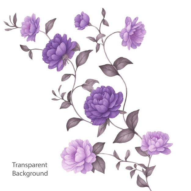 fondo transparente de flor púrpura