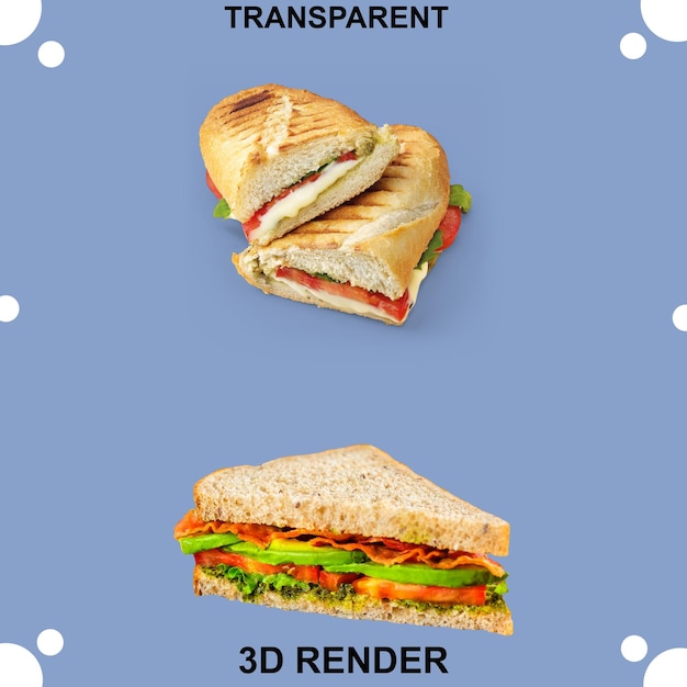 fondo transparente en forma de sándwich