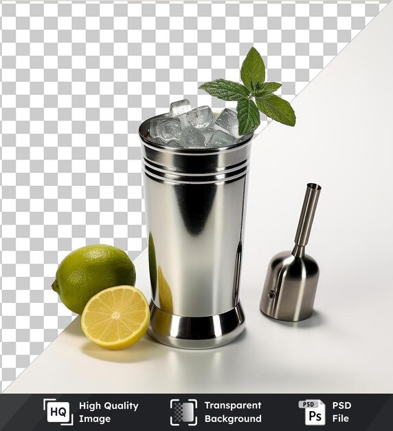 Fondo transparente con fotográfico realista aislado del batidor de cócteles de mixologist_s