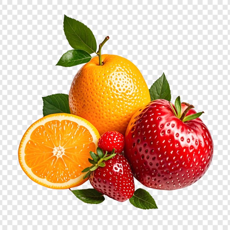 PSD fondo transparente de frutas frescas
