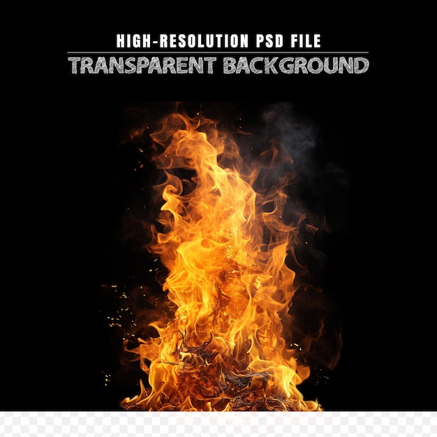 fondo transparente de fuego