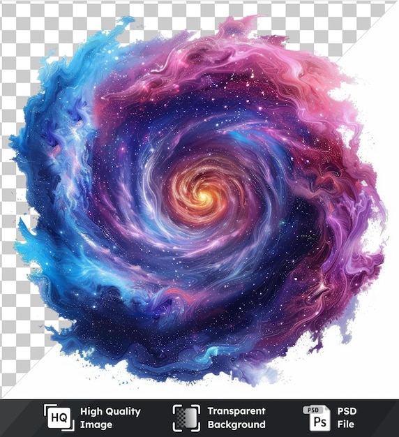 PSD fondo transparente con galaxia aislada pintura remolinos símbolo vectorial espacio profundo mezcla elementos de esta imagen proporcionada por la nasa