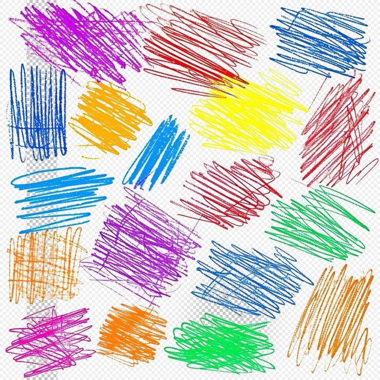 PSD un fondo transparente con garabateos coloridos