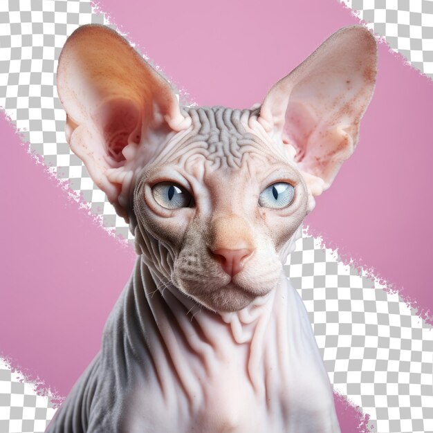 PSD fondo transparente con un gato cornish rex