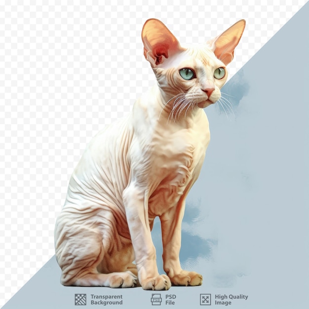 PSD fondo transparente con el gato devon rex