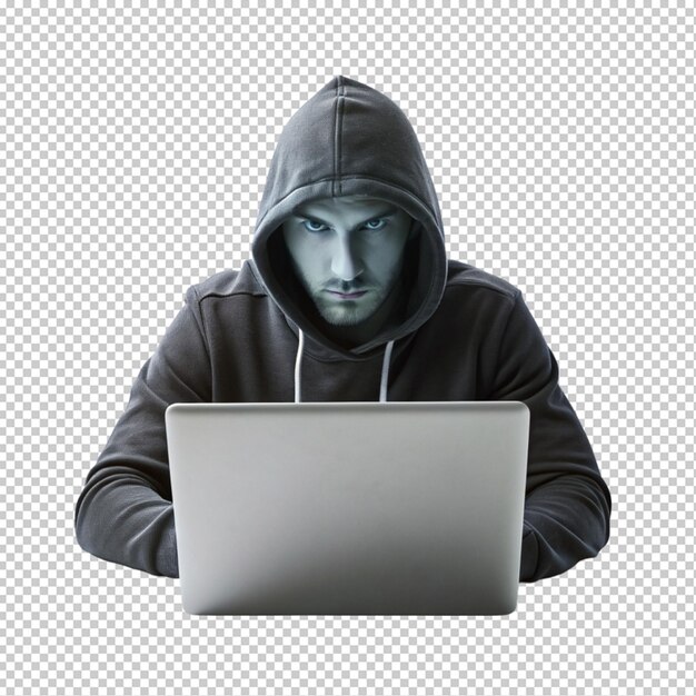en un fondo transparente hacker