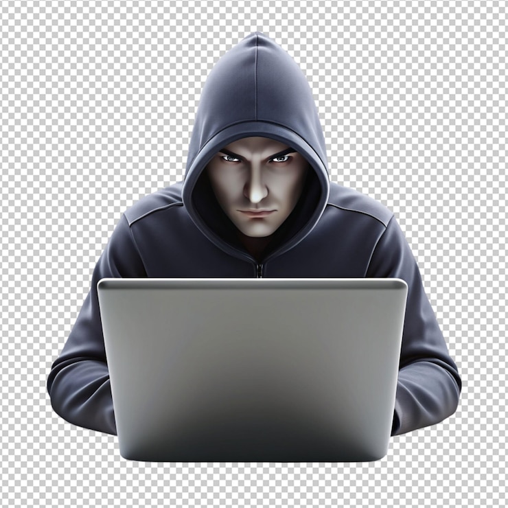 PSD en un fondo transparente hacker