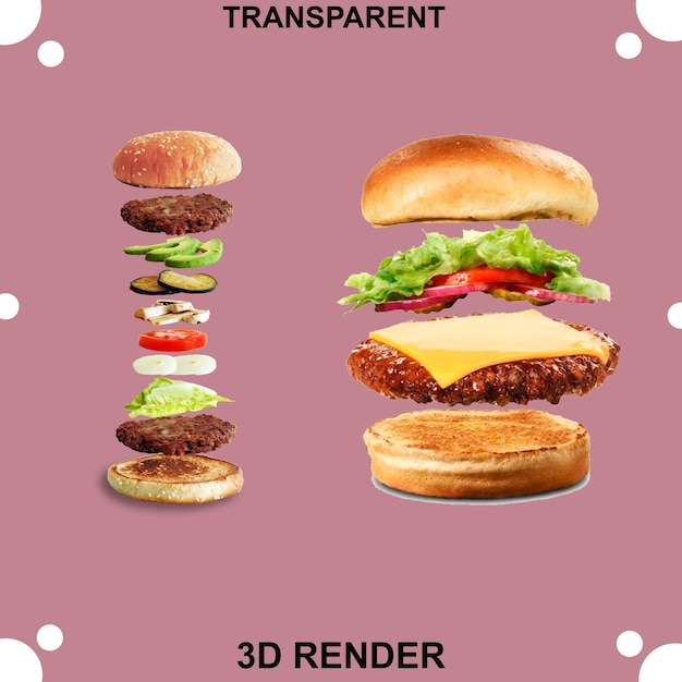 El fondo transparente de la hamburguesa