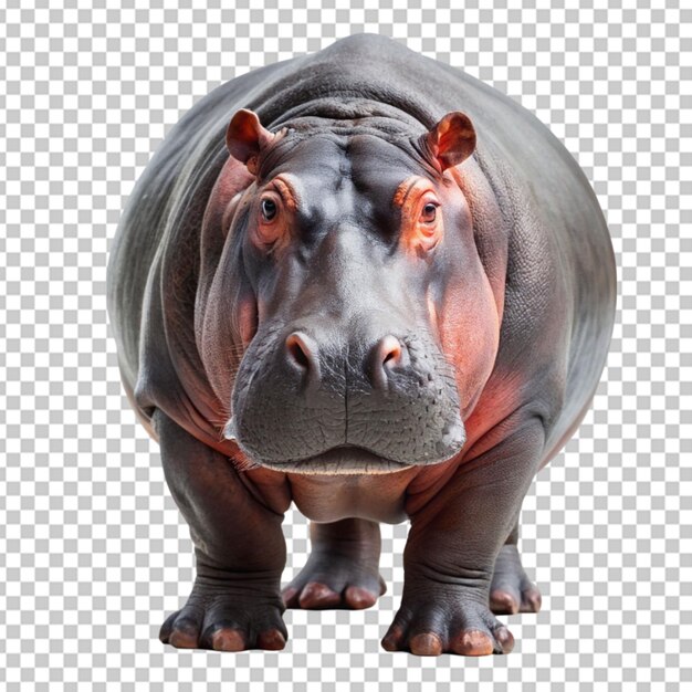PSD fondo transparente de hipopótamo