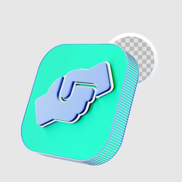 Fondo transparente de icono de ayuda de manos 3d PSD Premium