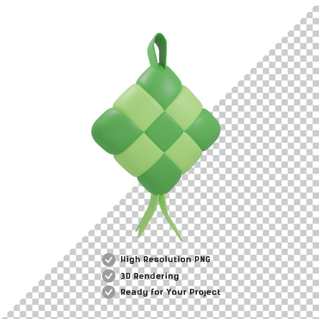 PSD fondo transparente de ketupat 3d