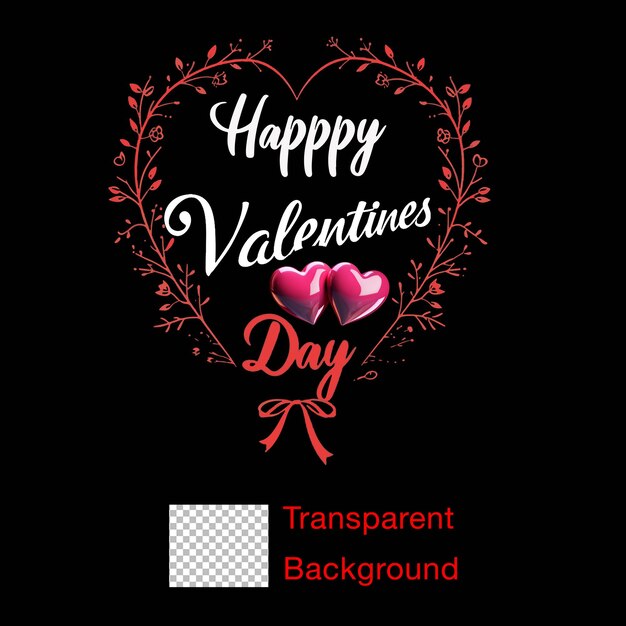 PSD fondo transparente logotipo de tipografía feliz día de san valentín novio y novia románticos