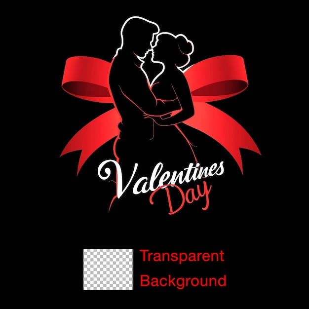 PSD fondo transparente logotipo de tipografía feliz día de san valentín novio y novia románticos