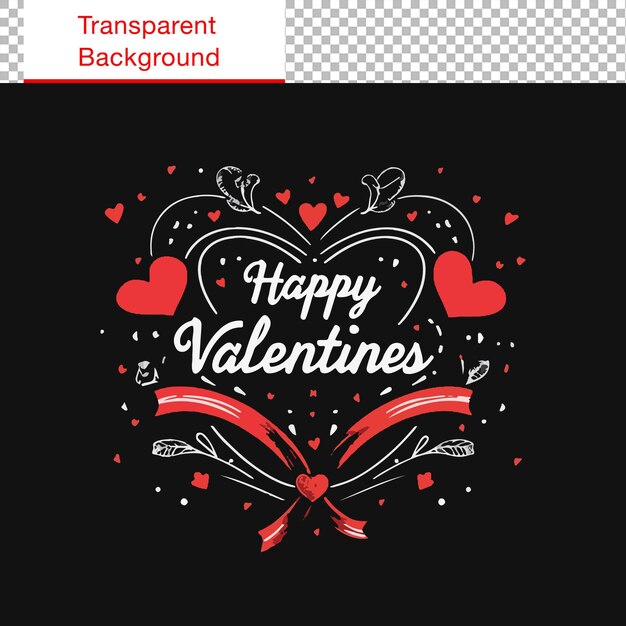 Fondo transparente logotipo de tipografía feliz día de san valentín novio y novia románticos